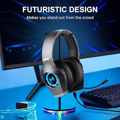 Edifier Hecate GX Hi-Res Gaming Headset for PS4/ PS5/ PC/Switch/Xbox Gamepad - USB/Type-C/3.5mm Wired Gaming Headphones with Microphone RGB Lighting - ENC Noise Cancelling - 50mm Driver (Red)
