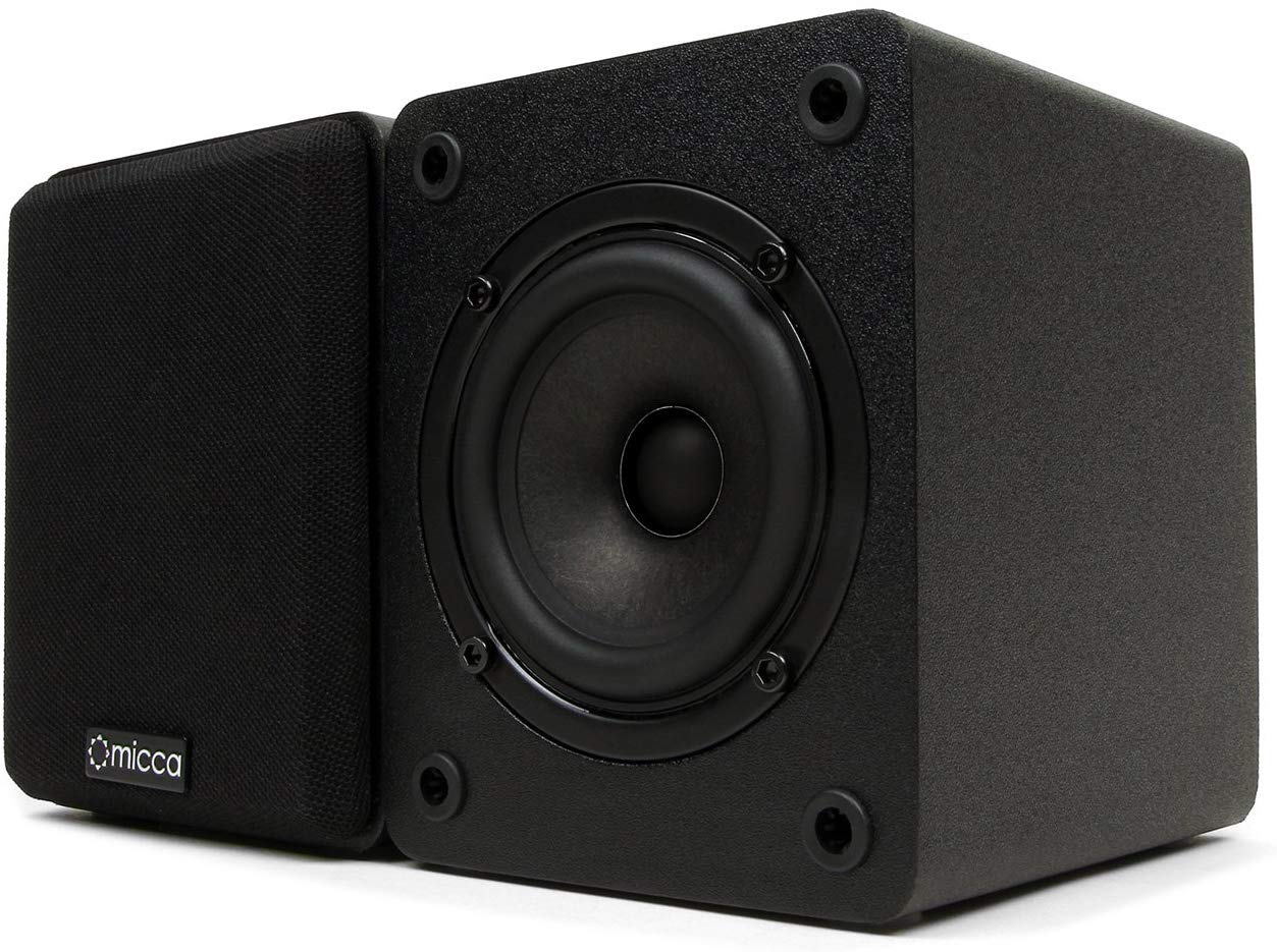 Micca COVO-S 2-Way Passive Bookshelf Speakers, Amplifier Required, Not for Turntable, 3-Inch Woofer, 0.75-Inch Tweeter, Wall Mountable, Pair, Black