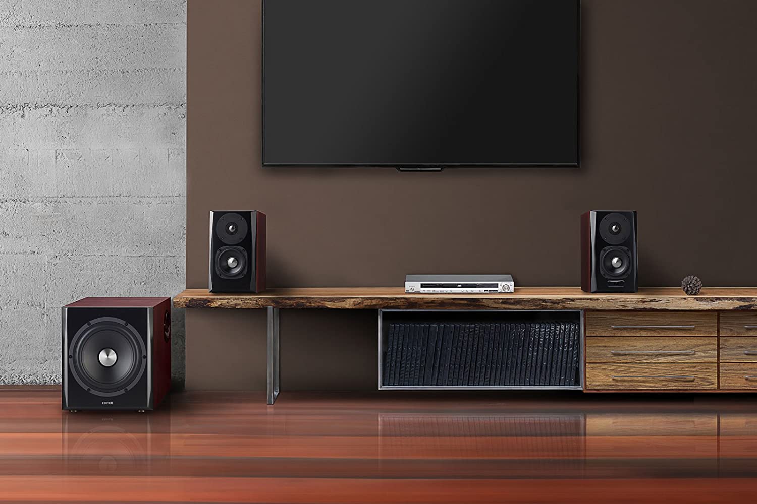Edifier S350DB Bookshelf Speaker and Subwoofer 2.1 Speaker System Bluetooth v4.1 aptX Wireless Sound for Computer Rooms, Living Rooms and Dens