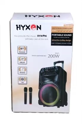 HYXON- HTMS-012 50 W Trolley Speaker with double UHF microphone