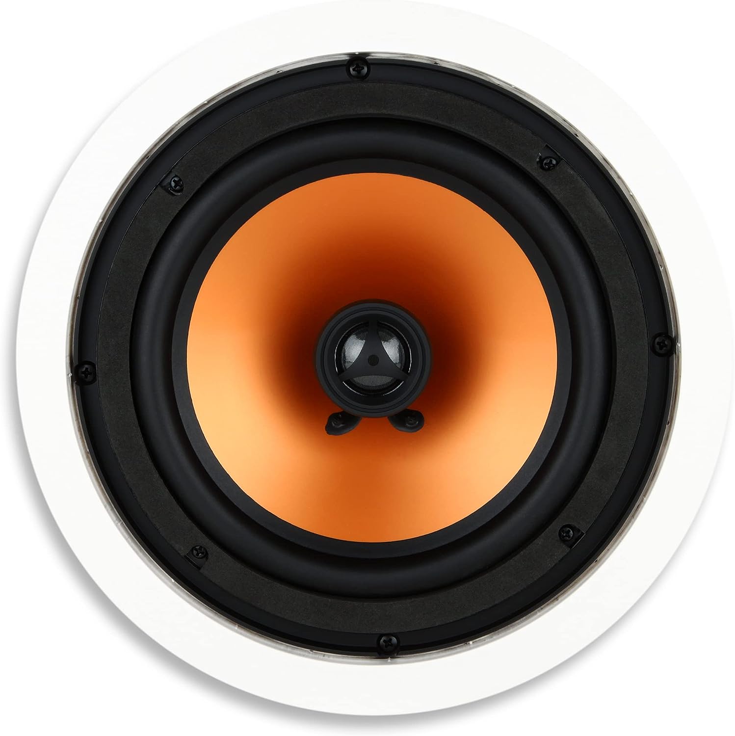 Micca M-8C 8 Inch 2-Way in-Ceiling Round Speaker for Whole House Audio, Home Theater, Indoor or Covered Outdoor Areas, 8" Woofer, 1" Silk Tweeter, 9.4" Cutout Diameter, White, Paintable, Each