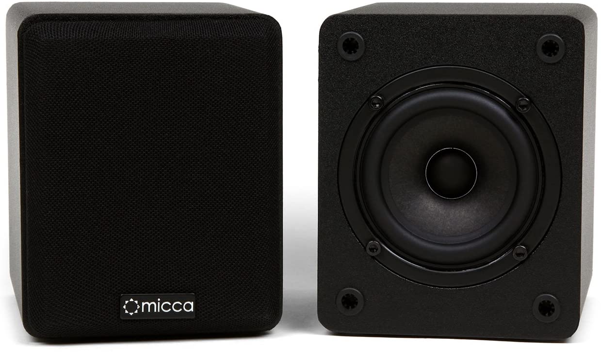 Micca COVO-S 2-Way Passive Bookshelf Speakers, Amplifier Required, Not for Turntable, 3-Inch Woofer, 0.75-Inch Tweeter, Wall Mountable, Pair, Black