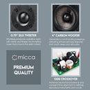 Micca MB42X G2 Passive Bookshelf Speakers for Home Theater Surround Sound, Stereo, and Passive Near Field Monitor, 2-Way (Black, Pair)
