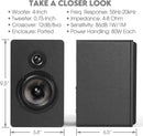 Micca MB42X G2 Passive Bookshelf Speakers for Home Theater Surround Sound, Stereo, and Passive Near Field Monitor, 2-Way (Black, Pair)