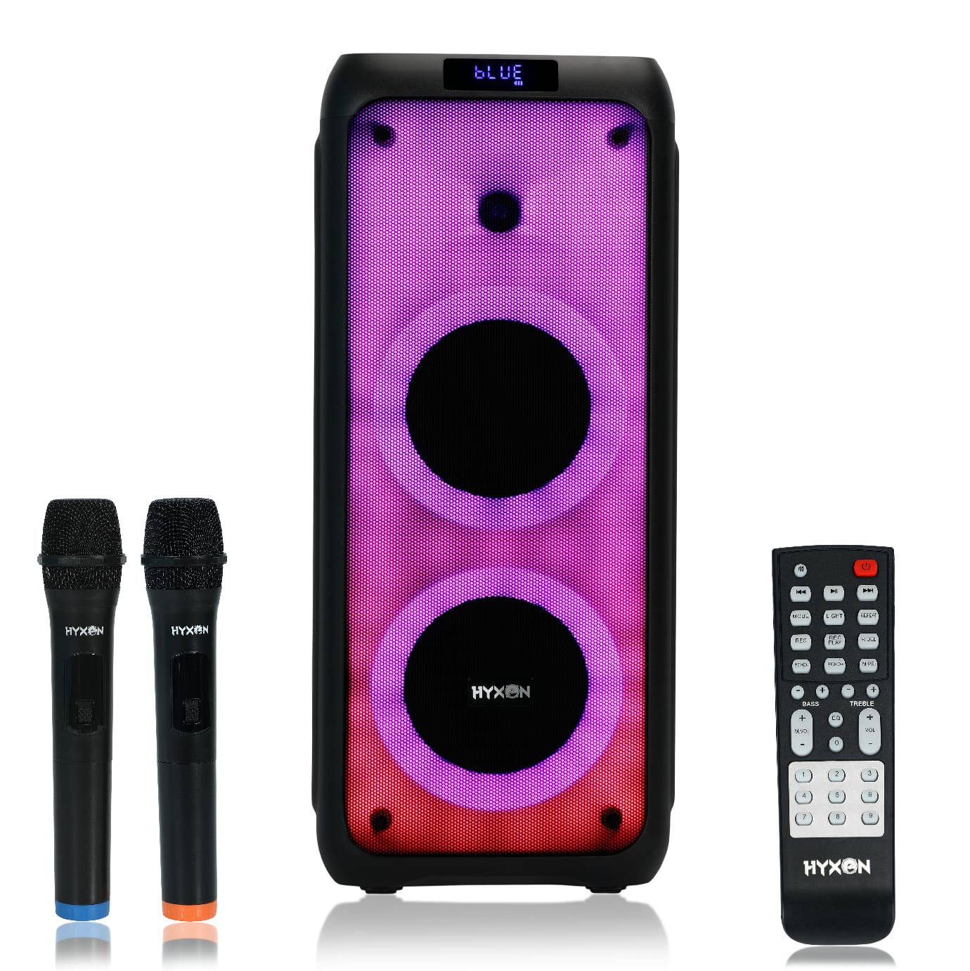 HYXON - HTMS-505 Bluetooth, USB, FM Radio, TF Card, Party Speaker With 2 UHF Microphone