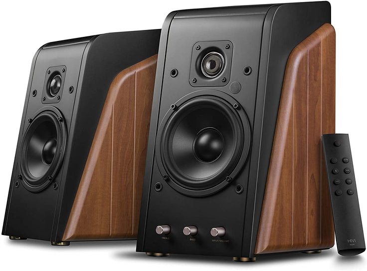 Hivi M200 DSP 80 Watt 2.0 Channel Wireless Bookshelf Speaker (Brown)