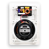 Micca M-6S 6.5 Inch 2-Way in-Wall Speaker for Home Theater, Whole House Audio, Indoor or Covered Outdoor Areas, 6.5" Poly Woofer, 1" Pivoting Silk Tweeter, White, Paintable, Each
