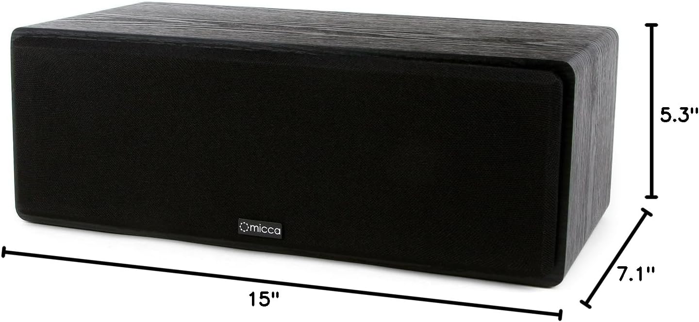 Micca MB42X-C Advanced Center Channel Speaker for Home Theater, Surround Sound, Passive, 2-Way (Black, Each)