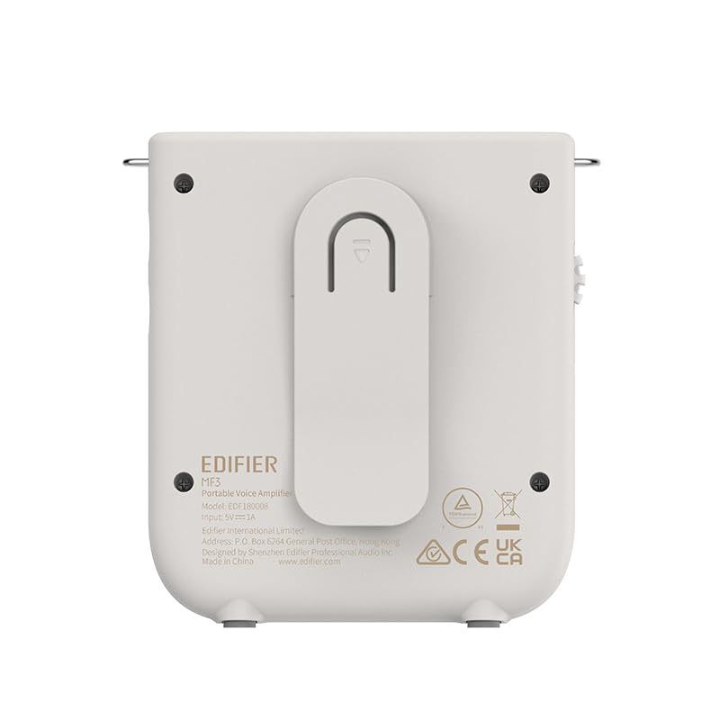 Edifier MF3 Portable Voice Amplifier Precise Voice Pick-up and Effective Anti-Howling, Flexible Wearing Methods, and Pretty Low Weight, White