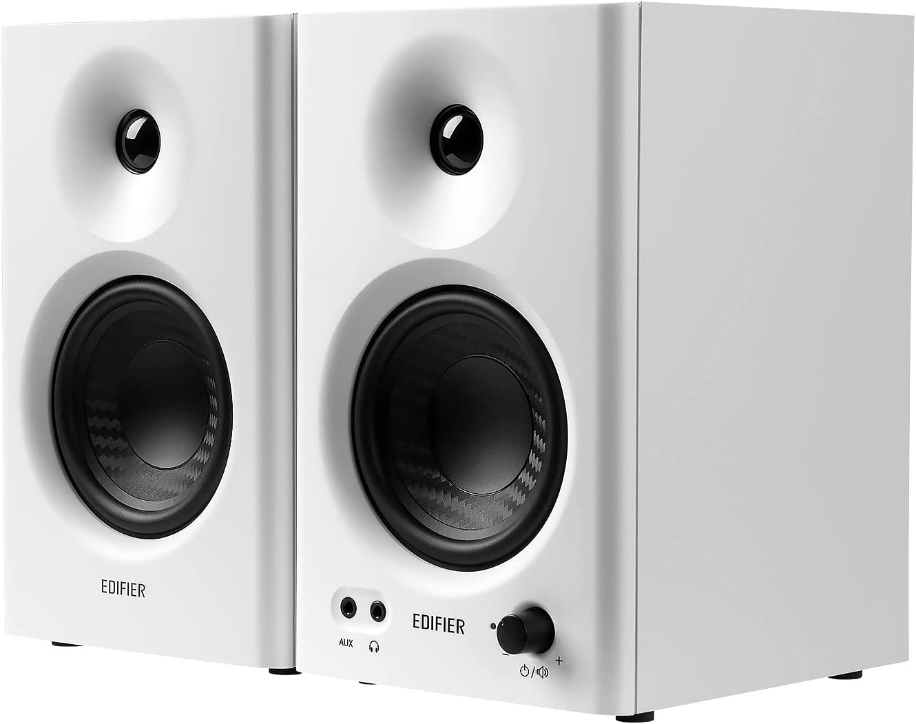 Edifier MR4 Powered Studio Monitor Speakers, 4" Active Near Field Monitor Speaker (White, Pair)