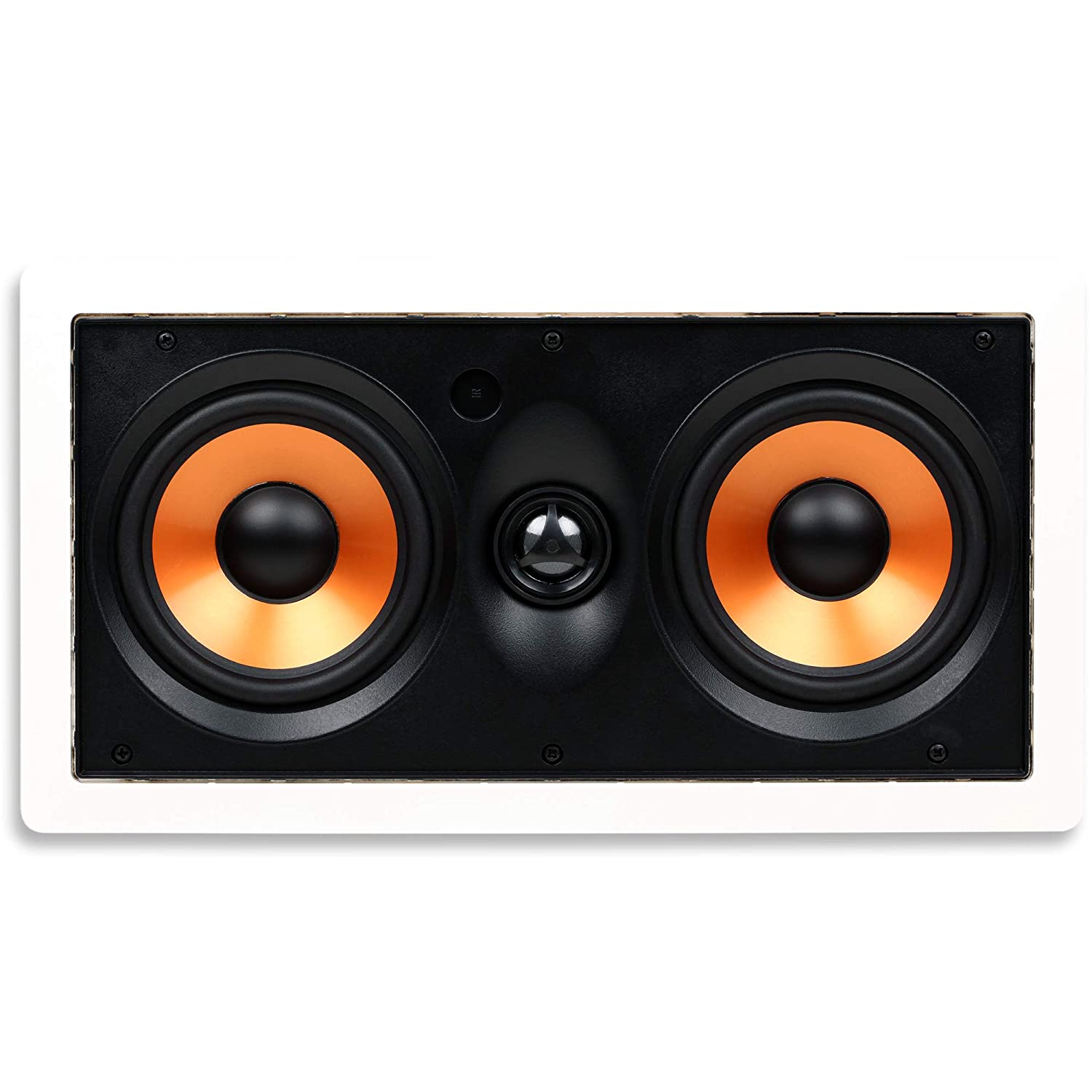 Micca M-CS Dual 5.25 Inch 2-Way in-Wall Center Channel Speaker for Home Theater, Whole House Audio, MTM LCR Design, 5.25" Poly Woofers, 1" Pivoting Silk Tweeter, White, Paintable, Each