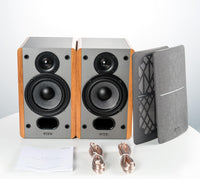 Edifier P12 Passive Bookshelf Speakers - 2-Way Speakers with Built-in Wall-Mount Bracket - Wood Color, Pair - Needs Amplifier or Receiver to Operate