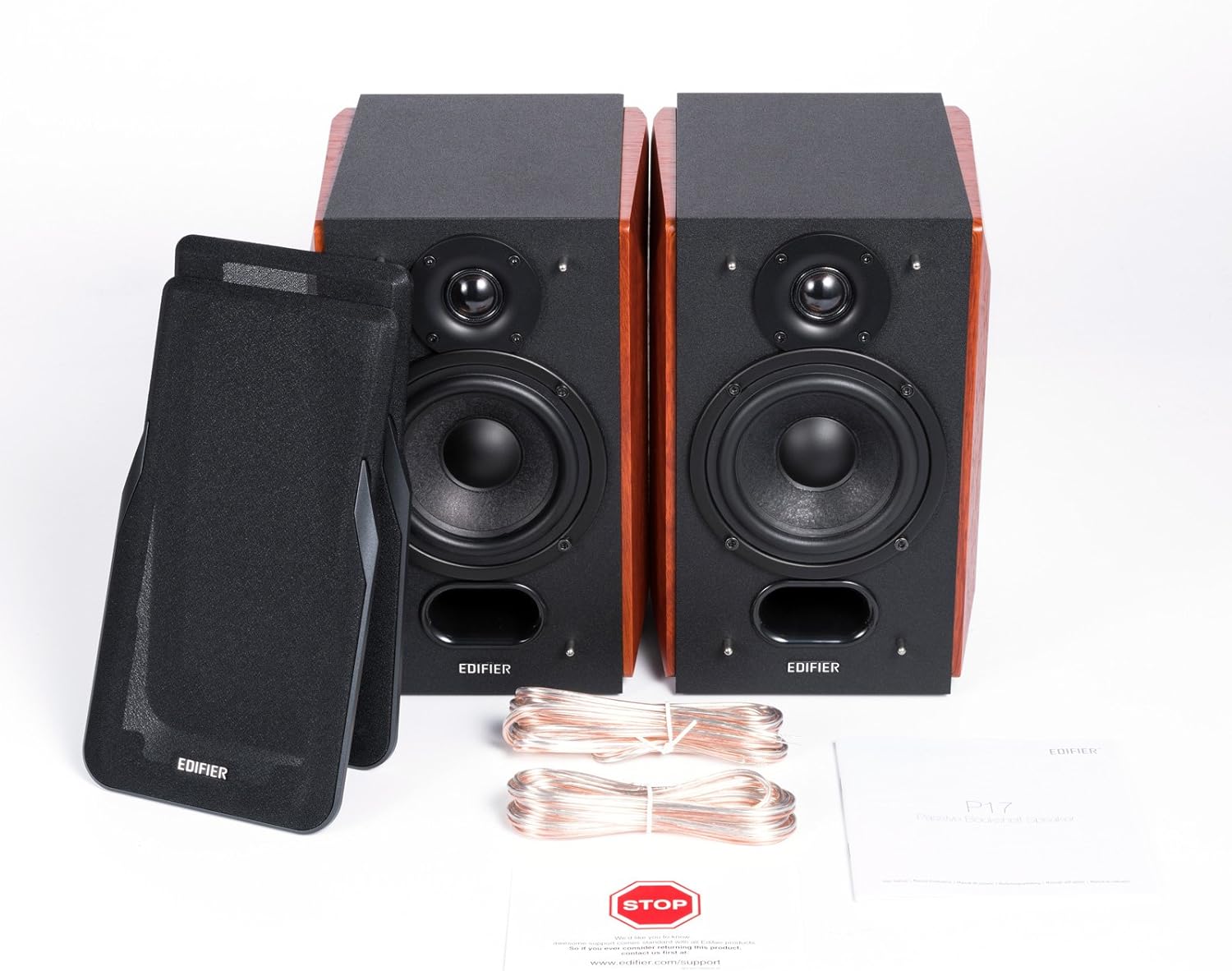 P17 Passive Bookshelf Speakers - 2-Way Speakers with Built-in Wall-Mount Bracket - Perfect for 5.1, 7.1 or 11.1 Side/Rear Surround Setup - Pair - Needs Amplifier or Receiver to Operate