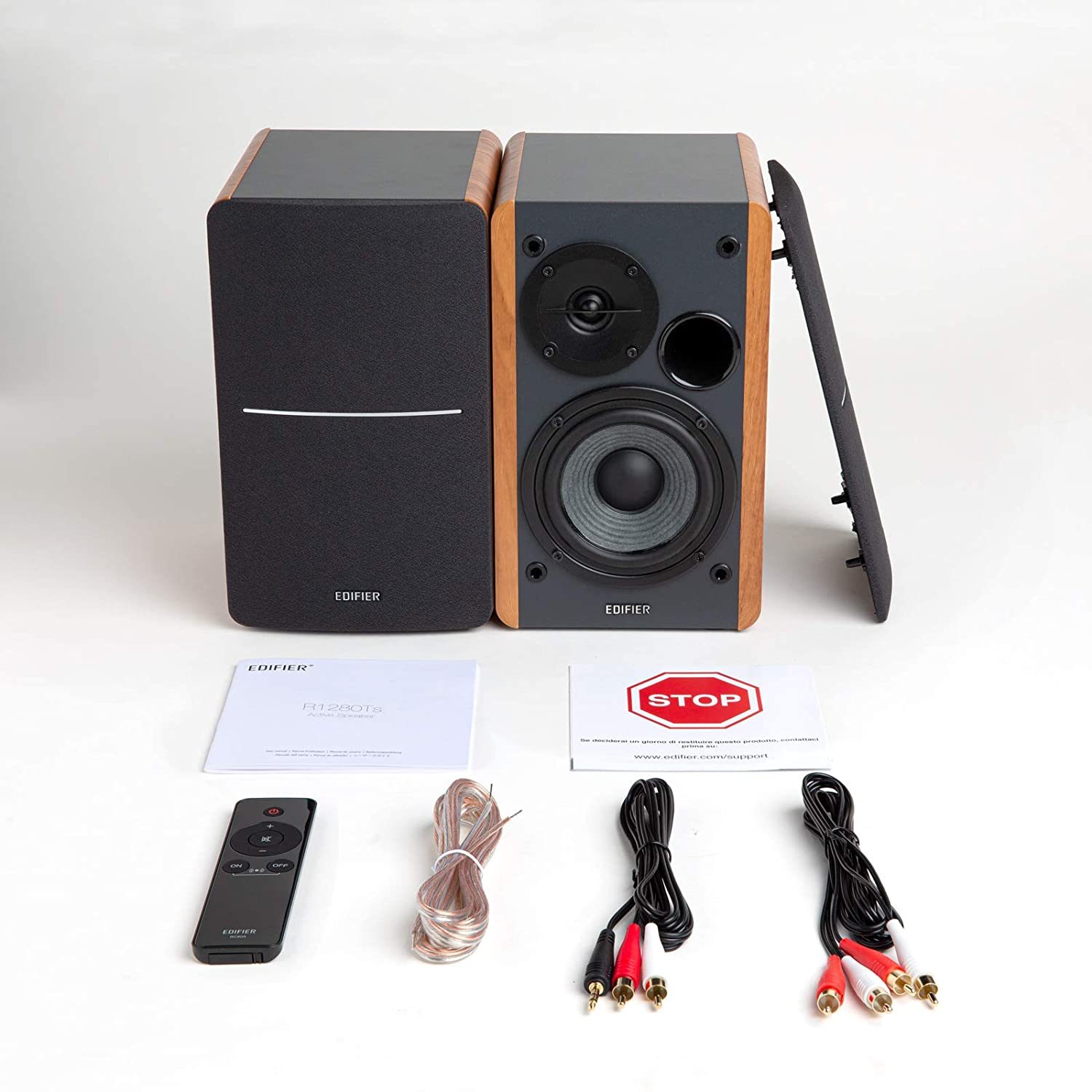 Edifier R1280T Powered Bookshelf Speakers - 2.0 Active Near Field Monitors - Studio Monitor Speaker - Wooden Enclosure - 42 Watts RMS